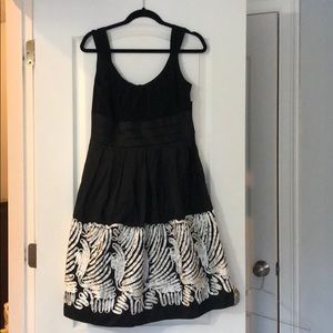 Black dress with white embellishment